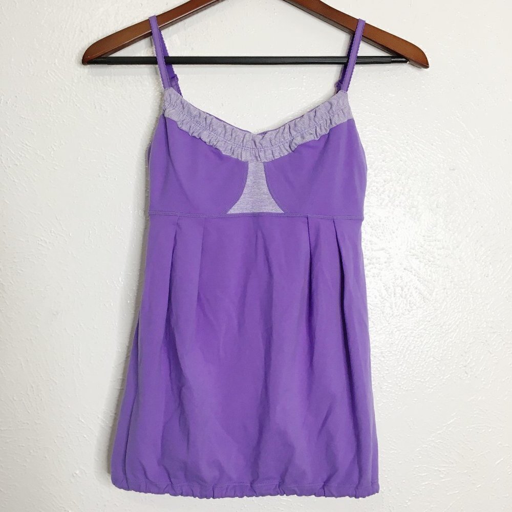 LULULEMON Power Purple Ruched Yogi Dance Tank Size 4
